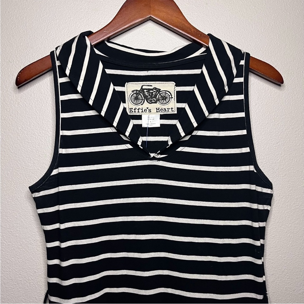 Effie's Heart Navy and White Striped Midi Dress - Picture 5 of 10